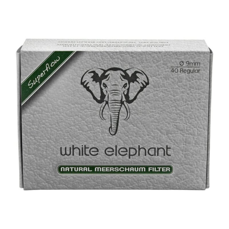 White Elephant 40 Natural Meerschaum Filter 9mm