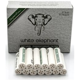 White Elephant 40 Natural Meerschaum Filter 9mm